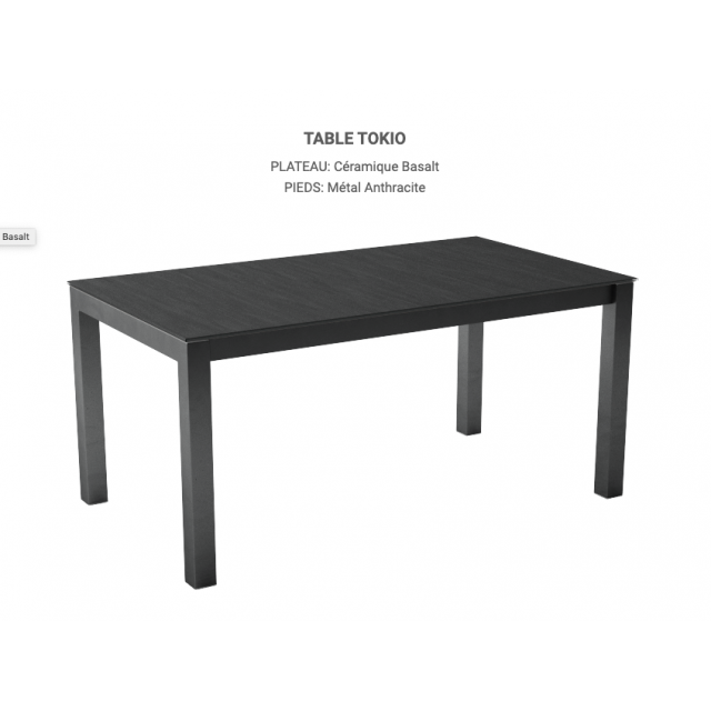 Table design en bois stratifié et pieds métal fixe ou extensible TOKIO  signée CANCIO